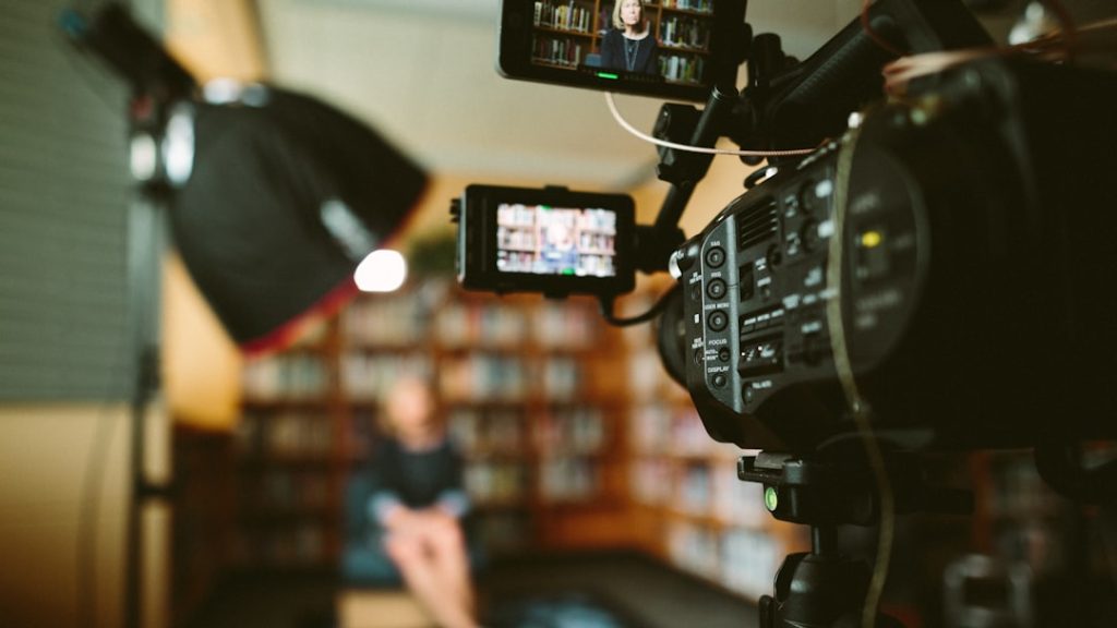 Cinema camera on a professional video production set